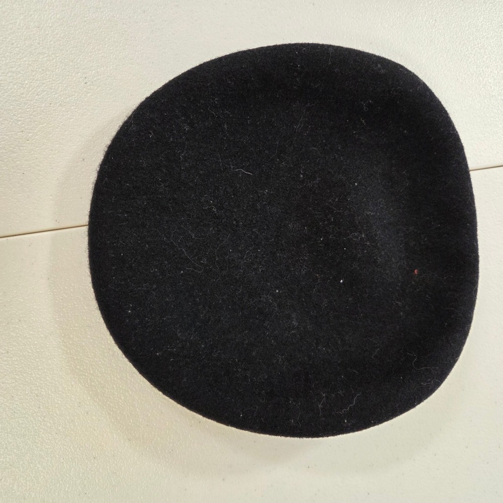Kangol The Wool 504 Black Flat Cap Ivy Hat Small 100% Pure New Wool 0258BC
